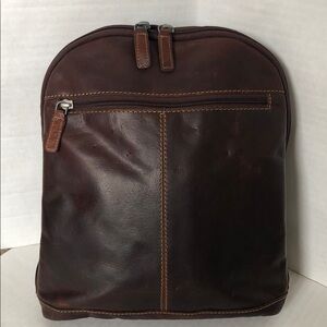 Jack Georges Voyager Small Convertible Backpack Genuine Leather, Brown